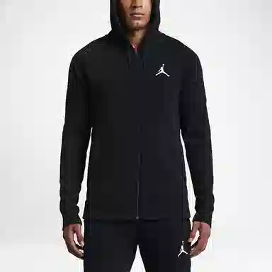 Jordan Logo Knit Hoodie Jacket Black