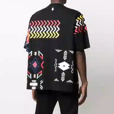 Marcelo Burlon SS21 Geometric Print T-Shirt Black