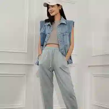 美洋 纯色工字短款修身吊带背心 女款