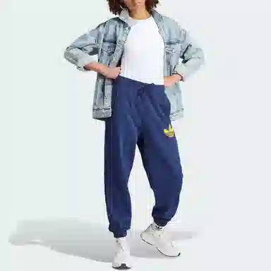 adidas originals Pearl Trefoil Cuffed Sweat Pants Logo