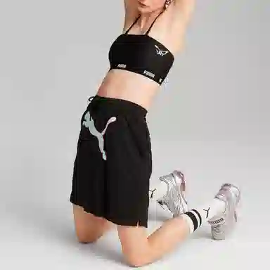 Puma x DUA LIPA Logo Print Sports Bra Black