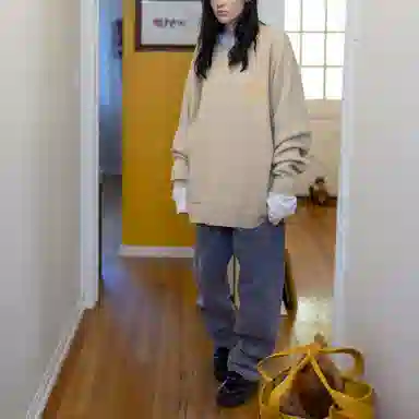 Drew House FW21 Mascot Waffle Sweater Cream