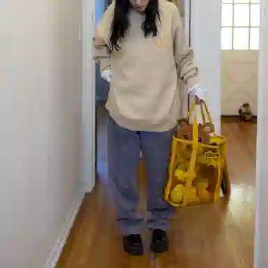 Drew House FW21 Mascot Waffle Sweater Cream