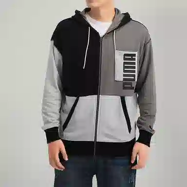 Puma Logo Jacket Black Grey