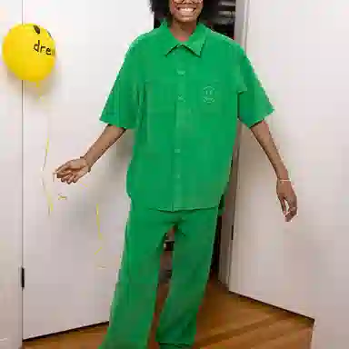 Drew House Smiley Corduroy Shirt Green