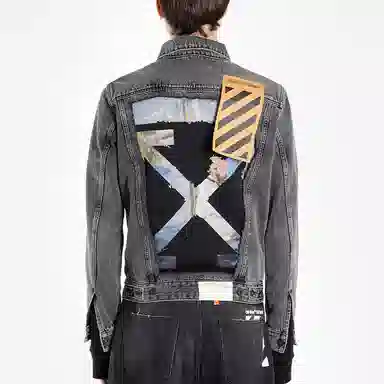 OFF-WHITE SS19 Classic Arrow Print Denim Jacket