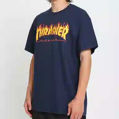 Thrasher Flame T-Shirt Navy
