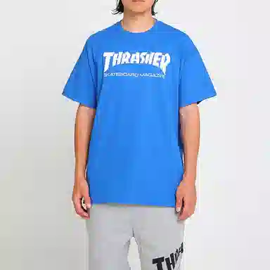 Thrasher Basic Logo Crew Neck T-Shirt Blue