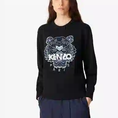 KENZO Tiger Print Crewneck Sweatshirt Black