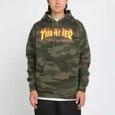 Thrasher Camo Flame Hoodie