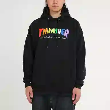 Thrasher Rainbow Mag Hood Black