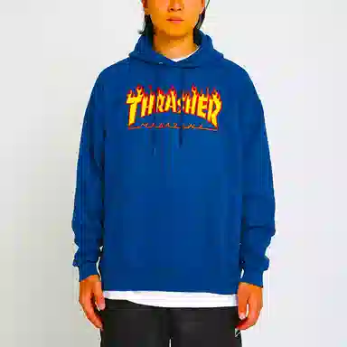 Thrasher Flame Logo Hood Royal