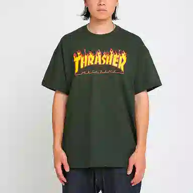 Thrasher Yellow Flame Logo T-Shirt