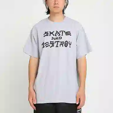 Thrasher Slogan Print T-Shirt Grey