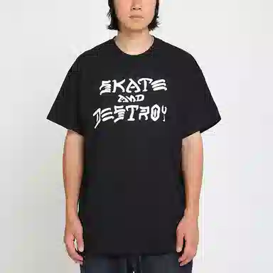 Thrasher Slogan Print T-Shirt Black