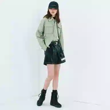 ROARINGWILD Waist Cinch Cargo Jacket Light Green