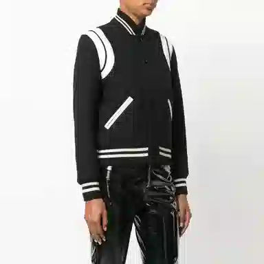 Saint Laurent Striped Baseball Jacket