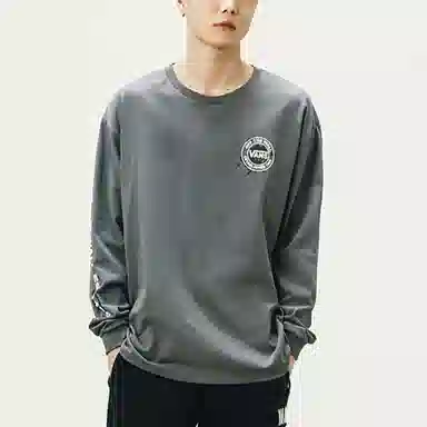 Vans Logo Crewneck Long Sleeve Grey