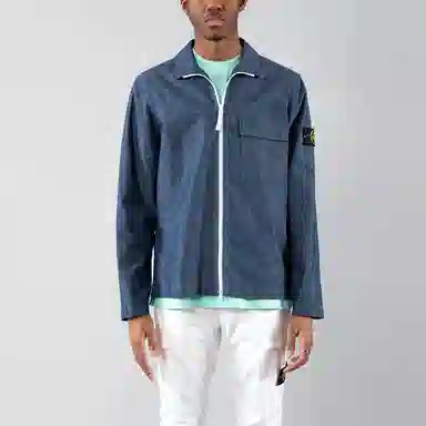 Stone Island Logo Jacket Blue