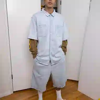 Drew House SS21 Lightweight Denim Church Shorts light indigo