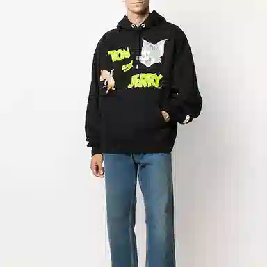 GCDS Tom and Jerry Hoodie Black