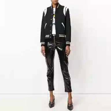 Saint Laurent Striped Baseball Jacket