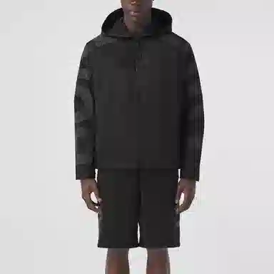 Burberry Letter Print Hoodie Jacket Black