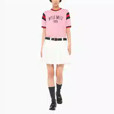 Miu Miu SS22 Logo T-Shirt Pink