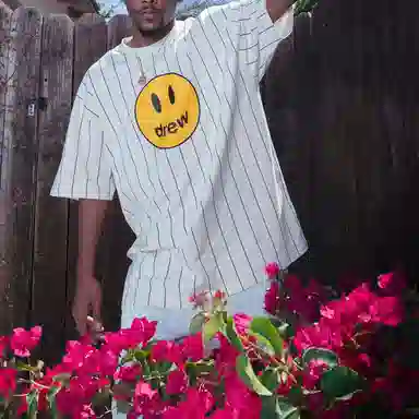 Drew House Mascot Ss Teenavy Pinstripe LogoT