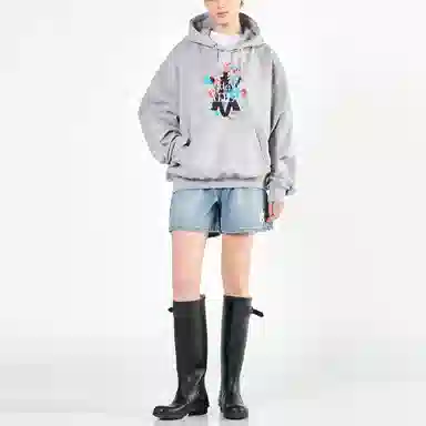 acme de la vieADLV A Logo Emblem Patch Denim Short Pants Blue