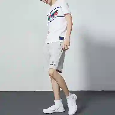 中国李宁 韦德系列  字母元素印花运动短裤 男款 灰色