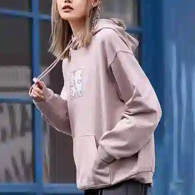 中国李宁 运动篮球系列 连帽方印图案休闲宽松套头卫衣 秋季 情侣款 树皮褐