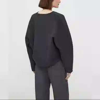 Toteme FW22 V-Neck Batwing Wool Sweater Gray