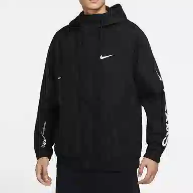 Nike Woven Logo Print Jacket Black