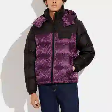COACH FW22 Purple Puffer Jacket