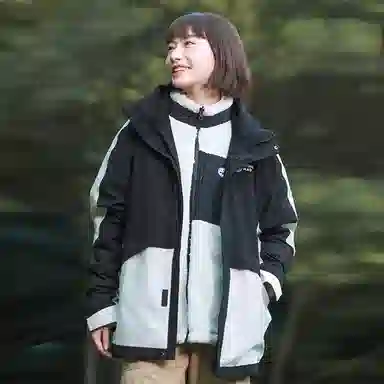 熊猫 色块拼接防水抓绒内胆三合一冲锋衣 男女同款