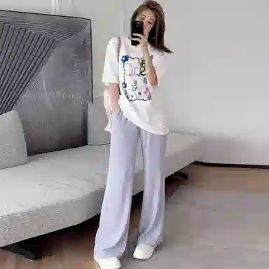 美洋 仿醋酸斜纹休闲裤 女款