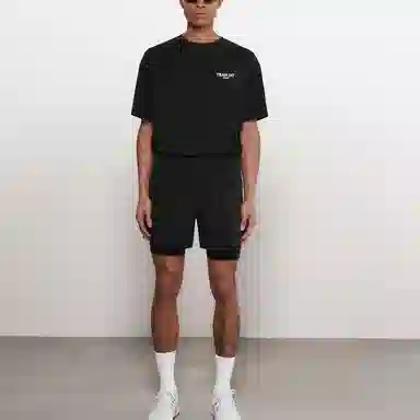 REPRESENT Letter Print 2-in-1 Shorts Black