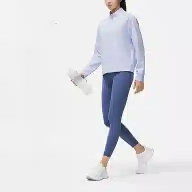李宁 健身系列 纯色拉链立领卫衣 女款 浅光蓝