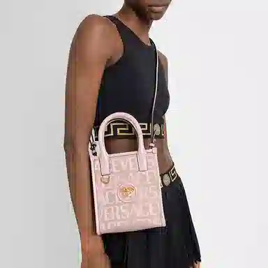 VERSACE Allover Logo Tote