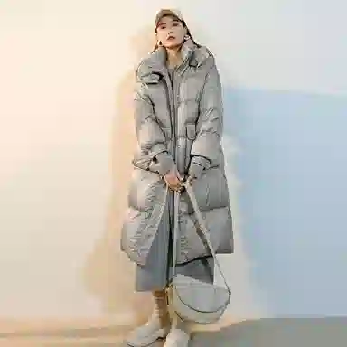 美洋 纯色连帽长袖连衣裙