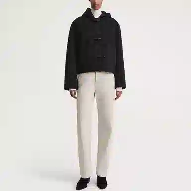 TOTEME Single-Breasted Hooded Jacket Deep Grey