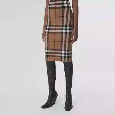 Burberry SS21 Jacquard Skirt Brown