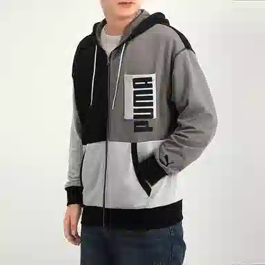 Puma Logo Jacket Black Grey