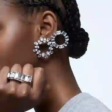 Swarovski Millenia Hoop Earrings Silver