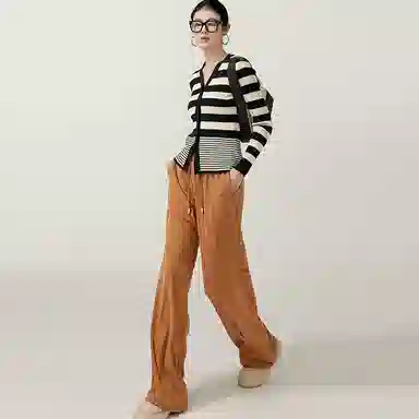 美洋 纯色高腰阔腿长裤 女款