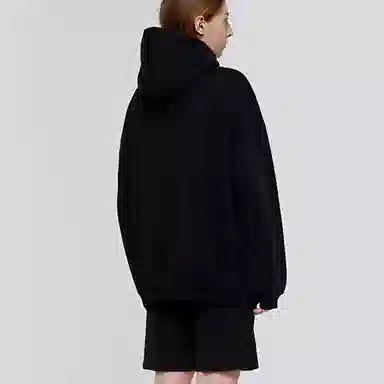 Balenciaga Printed Oversized Hoodie Black