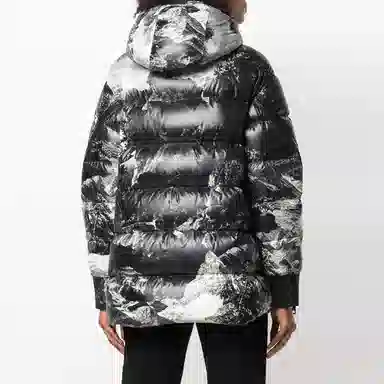 Moncler FW21 Ribbed Zip Hoodie Down Jacket Black