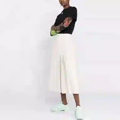 Y-3 21 High Waist Pleated Skirt White