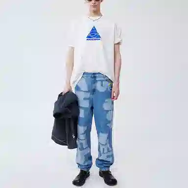 ADER ERROR Geometric Line T-Shirt White